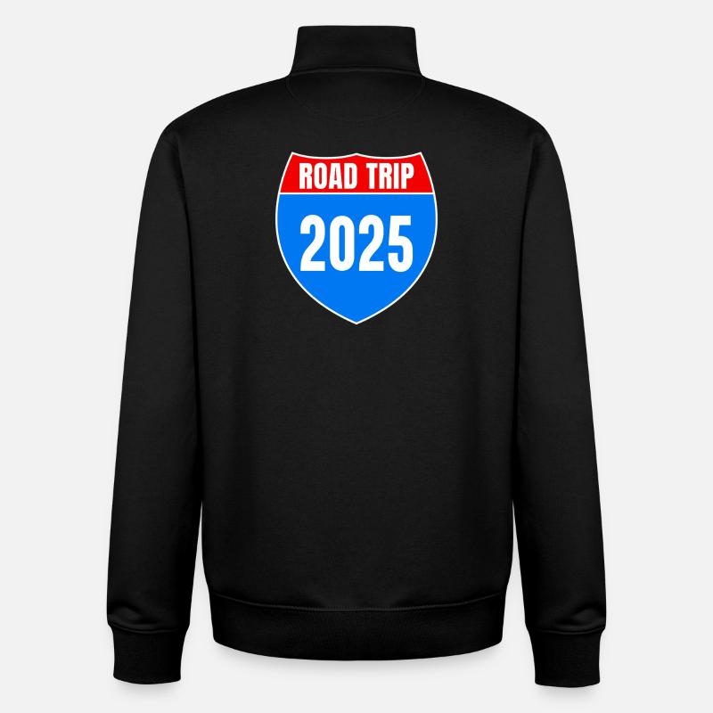 Roadtrip 2025 Sommerferien - Unisex Organic Zip Sweatshirt von Stanley/Stella - Schwarz