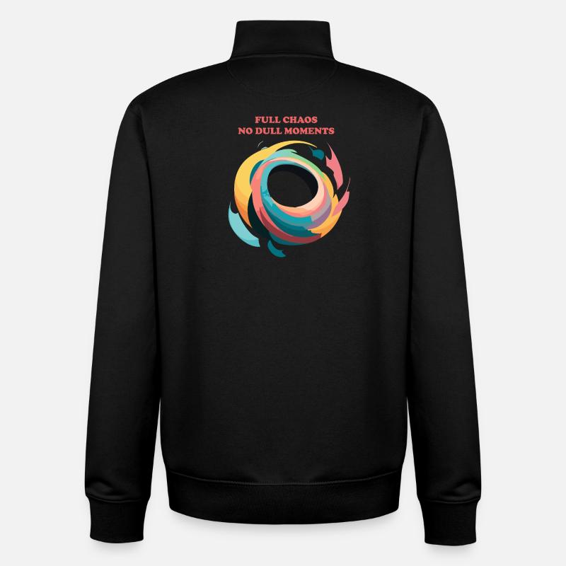 Spirale abstraite du chaos - Sweat zippé unisexe en coton bio Stanley/Stella - noir