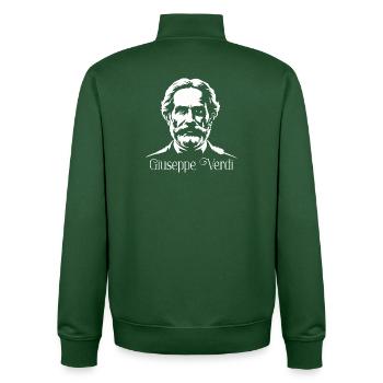 Giuseppe Verdi Composer Silhouette Art - Unisex Organic Zip Sweatshirt by Stanley/Stella - bottle green - Back - AI Model Male 185 dark (185cm)