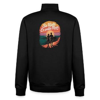 Sie Küste Er Wollte Meer Strand Liebe Welle Surfer - Unisex Organic Zip Sweatshirt von Stanley/Stella - Schwarz - Hinten - AI Model Male 185 light (185cm)