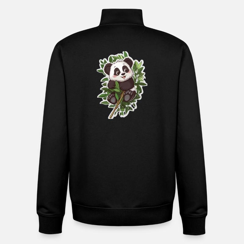 Süsser Pandabär - Unisex Organic Zip Sweatshirt von Stanley/Stella - Schwarz