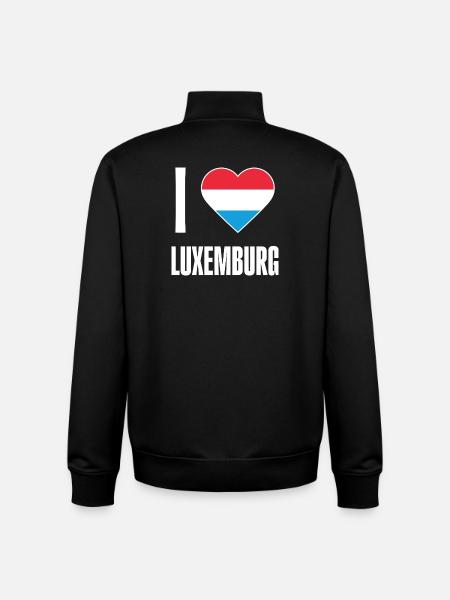 Luxembourg Heart Flag - Unisex Organic Zip Sweatshirt by Stanley/Stella - black