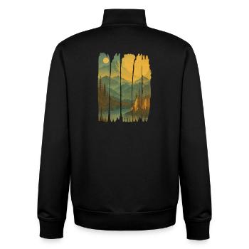 Paysage Montagneux Crépuscule Nature - Sweat zippé unisexe en coton bio Stanley/Stella - noir - Dos - AI Model Male 185 light (185cm)