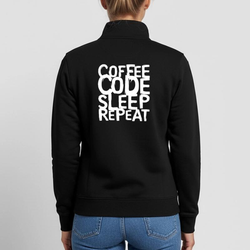 coffee code Programmeur - Informatique Travail Logo Sweat zippé unisexe en coton bio Stanley/Stella