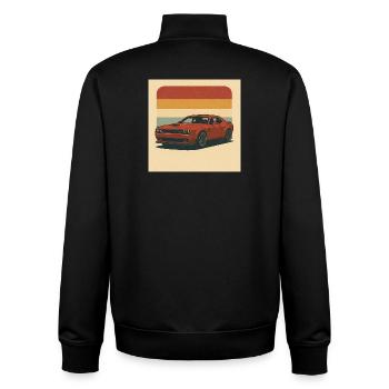 Muscle Car Rouge Design Rétro - Sweat zippé unisexe en coton bio Stanley/Stella - noir - Dos - AI Model Male 185 light (185cm)