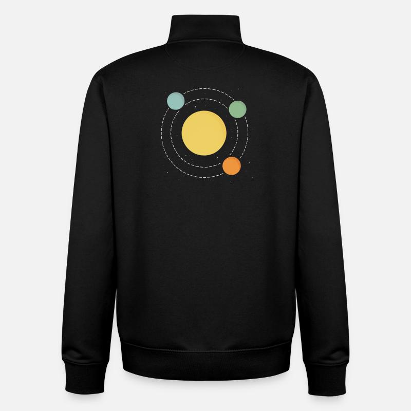 Sun Orbit Abstract Print Design - Unisex Organic Zip Sweatshirt by Stanley/Stella - black