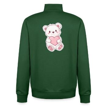 Ours mignon – Idée cadeau pour les fans de forêt et d’animaux - Sweat zippé unisexe en coton bio Stanley/Stella - vert bouteille - Dos - AI Model Male 185 dark (185cm)