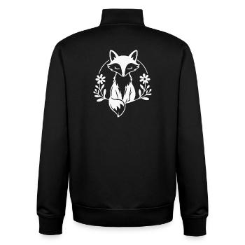 Skurrile Fuchs-Umarmung mit Blumen - Unisex Organic Zip Sweatshirt von Stanley/Stella - Schwarz - Hinten - AI Model Male 185 light (185cm)