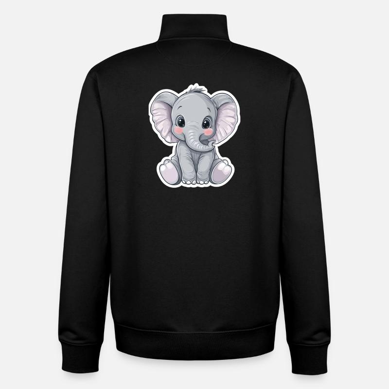 Elefant - Unisex Organic Zip Sweatshirt von Stanley/Stella - Schwarz