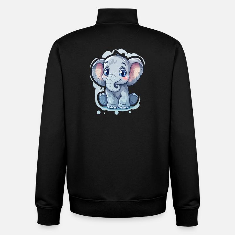 Elephant - Unisex Organic Zip Sweatshirt by Stanley/Stella - black