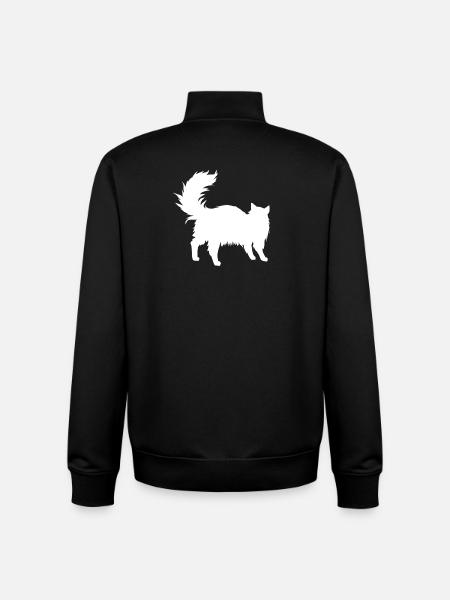 Fluffige Katzen-Silhouette - Unisex Organic Zip Sweatshirt von Stanley/Stella - Schwarz