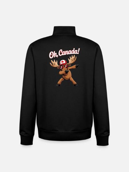 Canadian Moose Celebrate Canada Day - Unisex Organic Zip Sweatshirt by Stanley/Stella - black