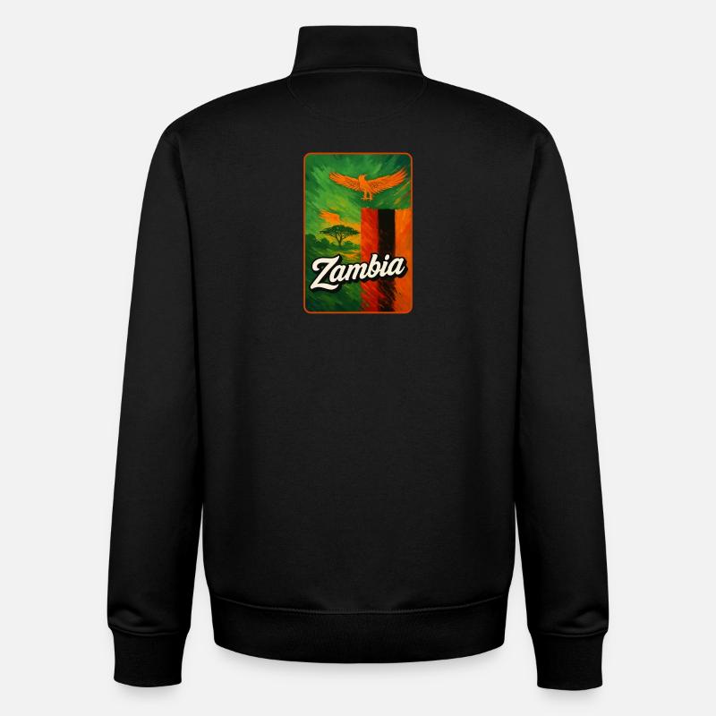 Zambia – Eagles over Africa's expanses - Unisex Organic Zip Sweatshirt by Stanley/Stella - black