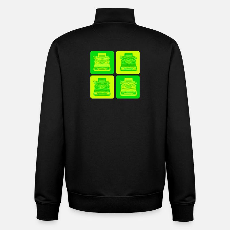 Conception de machine à écrire - Sweat zippé unisexe en coton bio Stanley/Stella - noir