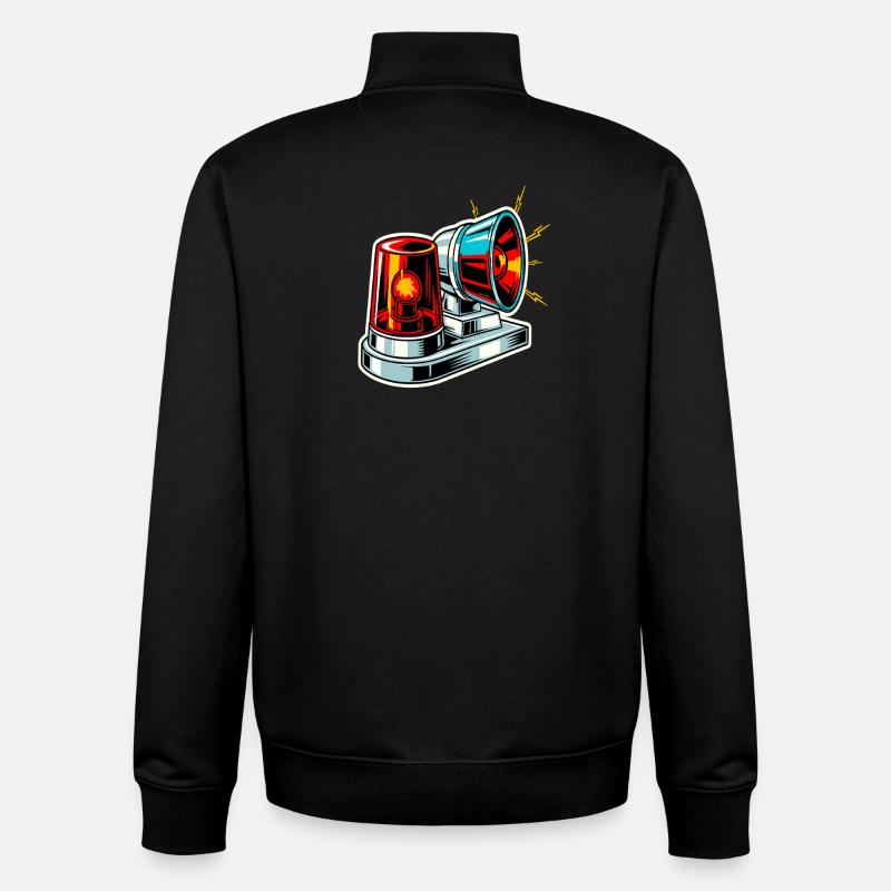 Fire Siren Warning Light - Unisex Organic Zip Sweatshirt by Stanley/Stella - black