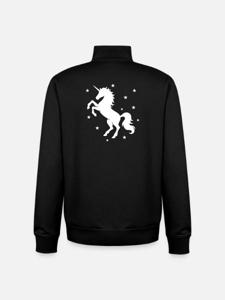 Mystisches Einhorn Nachthimmel Design - Unisex Organic Zip Sweatshirt von Stanley/Stella - Schwarz