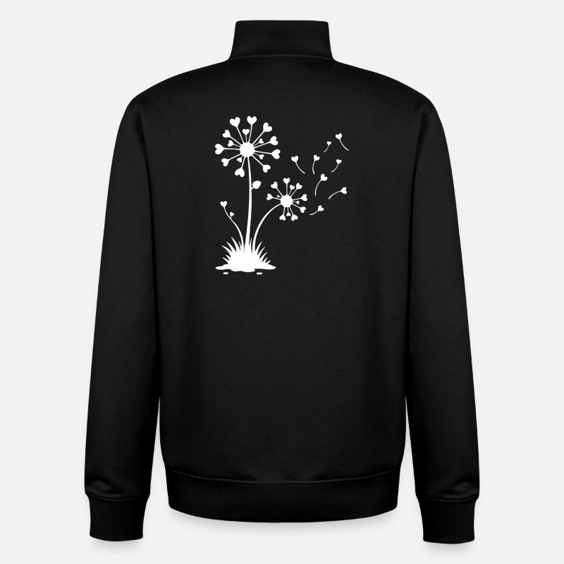 Minimalistisches Löwenzahn-Blumendesign - Unisex Organic Zip Sweatshirt von Stanley/Stella - Schwarz