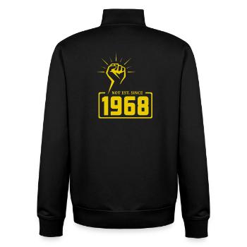 Retro Revolution 1968 T-Shirt Design - Sweat zippé unisexe en coton bio Stanley/Stella - noir - Dos - AI Model Male 185 light (185cm)