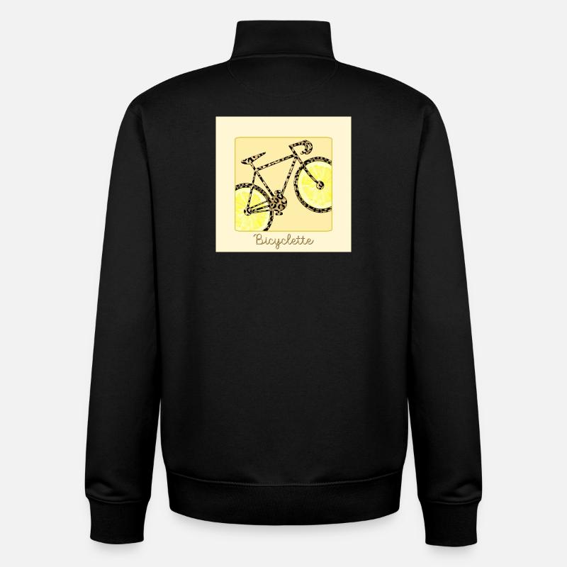 Vélo Cyclisme Bicyclette Citron - Sweat zippé unisexe en coton bio Stanley/Stella - noir
