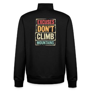 Berge - Ausreden besteigen keine Berge - Unisex Organic Zip Sweatshirt von Stanley/Stella - Schwarz - Hinten - AI Model Male 185 light (185cm)