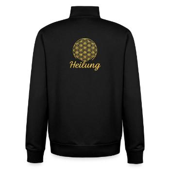 Blume des Lebens - Heilung - Unisex Organic Zip Sweatshirt von Stanley/Stella - Schwarz - Hinten - AI Model Male 185 light (185cm)