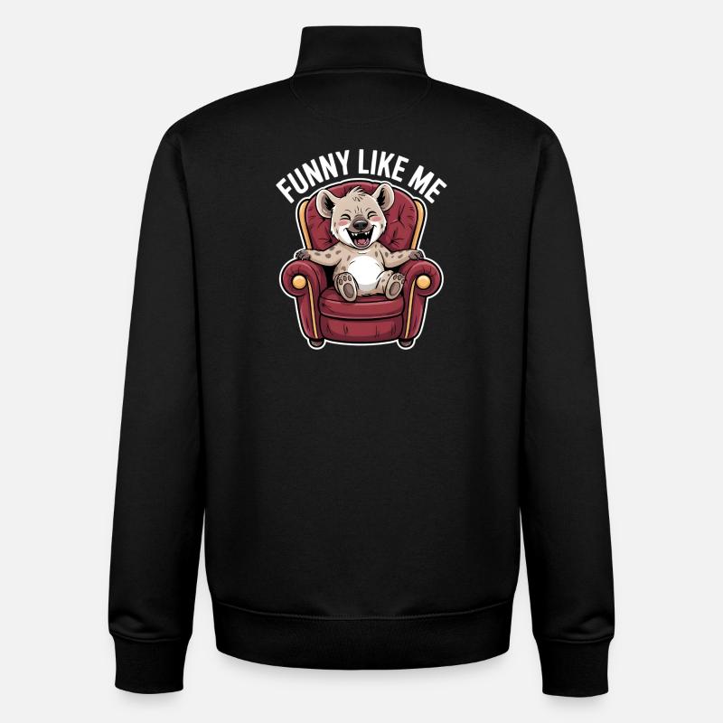 Niedliche Hyäne Comicfigur - Unisex Organic Zip Sweatshirt von Stanley/Stella - Schwarz