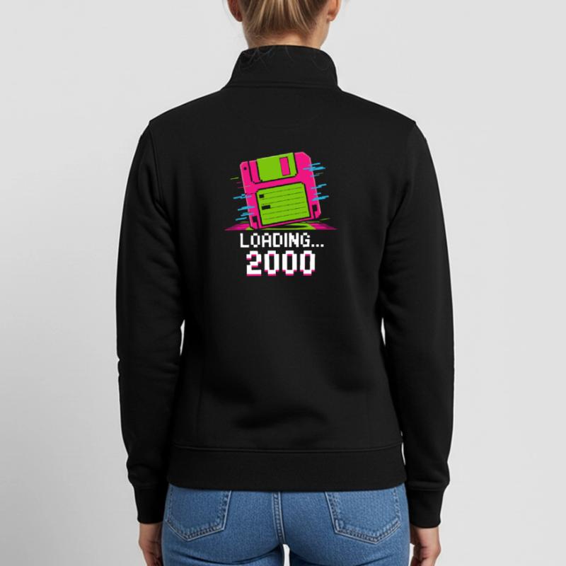 Loading 2000 Disketten-Design Retro Pixel Design Unisex Organic Zip Sweatshirt von Stanley/Stella