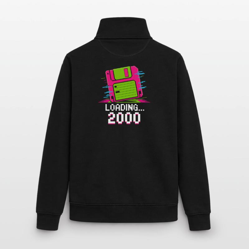 Loading 2000 Disketten-Design Retro Pixel Design Unisex Organic Zip Sweatshirt von Stanley/Stella