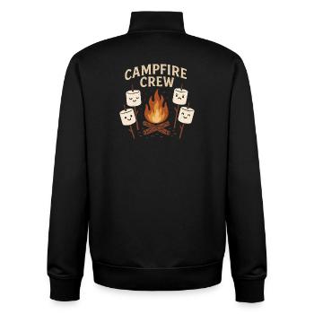 Campfire Crew - Marshmallow Lagerfeuer Gruppe - Unisex Organic Zip Sweatshirt von Stanley/Stella - Schwarz - Hinten - AI Model Male 185 light (185cm)