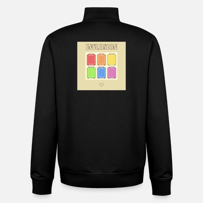 Inclusion Diversit Pride Fiert Suitcase - Unisex Organic Zip Sweatshirt by Stanley/Stella - black