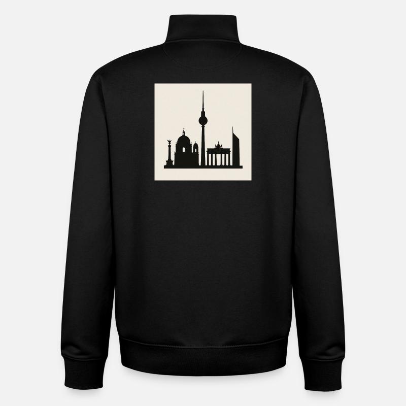 Berliner Skyline Silhouette - Unisex Organic Zip Sweatshirt von Stanley/Stella - Schwarz