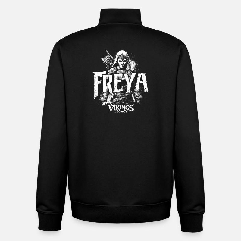 Freya - the Viking goddess - Unisex Organic Zip Sweatshirt by Stanley/Stella - black