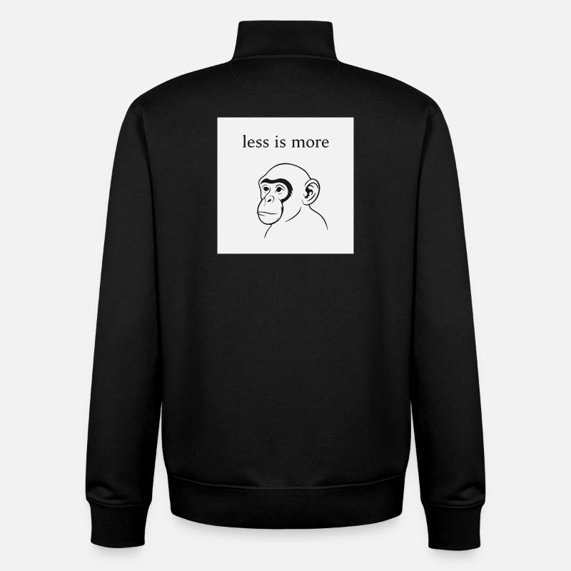 Minimalistische Affenmotivation - Unisex Organic Zip Sweatshirt von Stanley/Stella - Schwarz