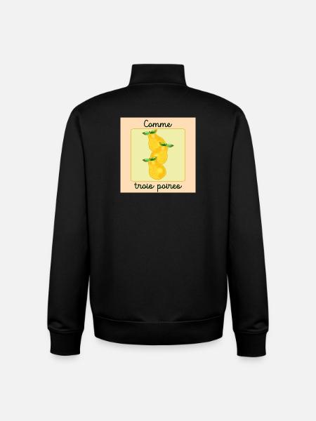 Haut comme trois poires - Sweat zippé unisexe en coton bio Stanley/Stella - noir