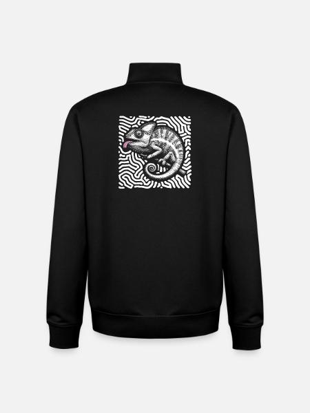 Chameleon pastel tribal art - Unisex Organic Zip Sweatshirt by Stanley/Stella - black