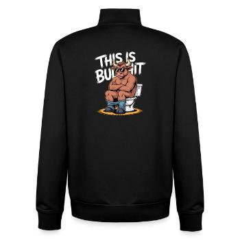 This Is Bullshit Toilet Edition - Unisex Organic Zip Sweatshirt by Stanley/Stella - black - Back - AI Model Male 185 light (185cm)