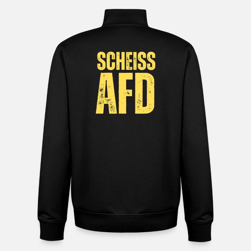 Scheiss AFD - Unisex Organic Zip Sweatshirt von Stanley/Stella - Schwarz