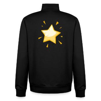 Glänzender Cartoon Stern – Fröhliches goldenes Design - Unisex Organic Zip Sweatshirt von Stanley/Stella - Schwarz - Hinten - AI Model Male 185 light (185cm)