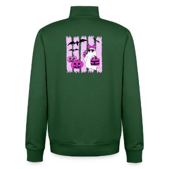 Fantôme de la mode - Sweat zippé unisexe en coton bio Stanley/Stella - vert bouteille - Dos - AI Model Male 185 dark (185cm)