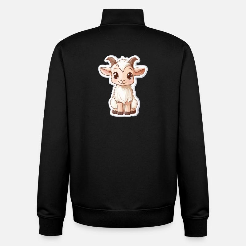 Chèvre - Sweat zippé unisexe en coton bio Stanley/Stella - noir