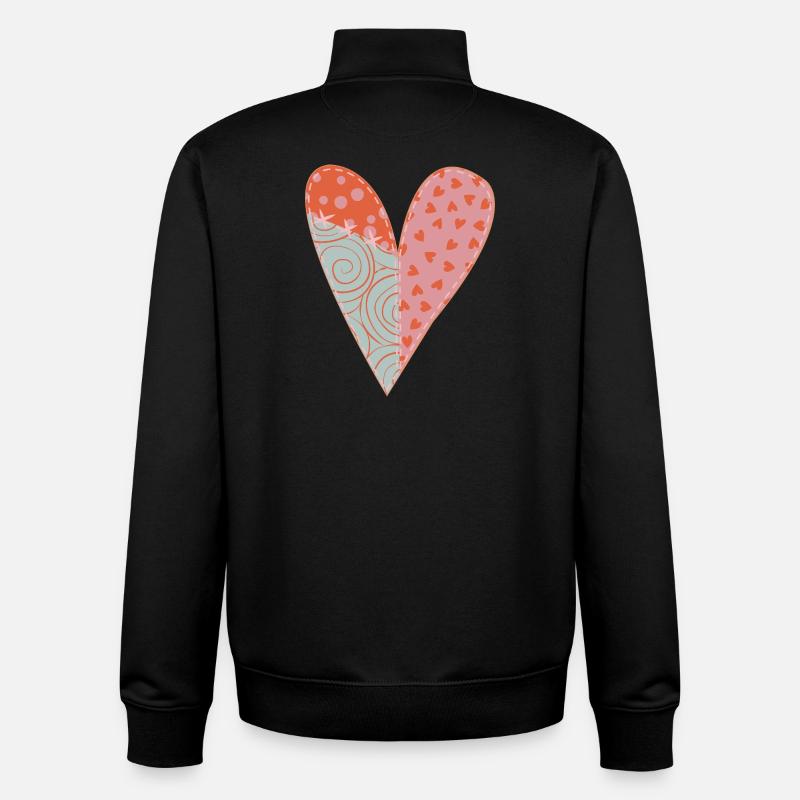 Patchwork Herz Nr. 1 - Unisex Organic Zip Sweatshirt von Stanley/Stella - Schwarz