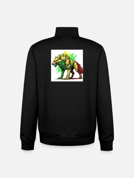 Futuristischer Löwe mit Cyborg-Design - Unisex Organic Zip Sweatshirt von Stanley/Stella - Schwarz