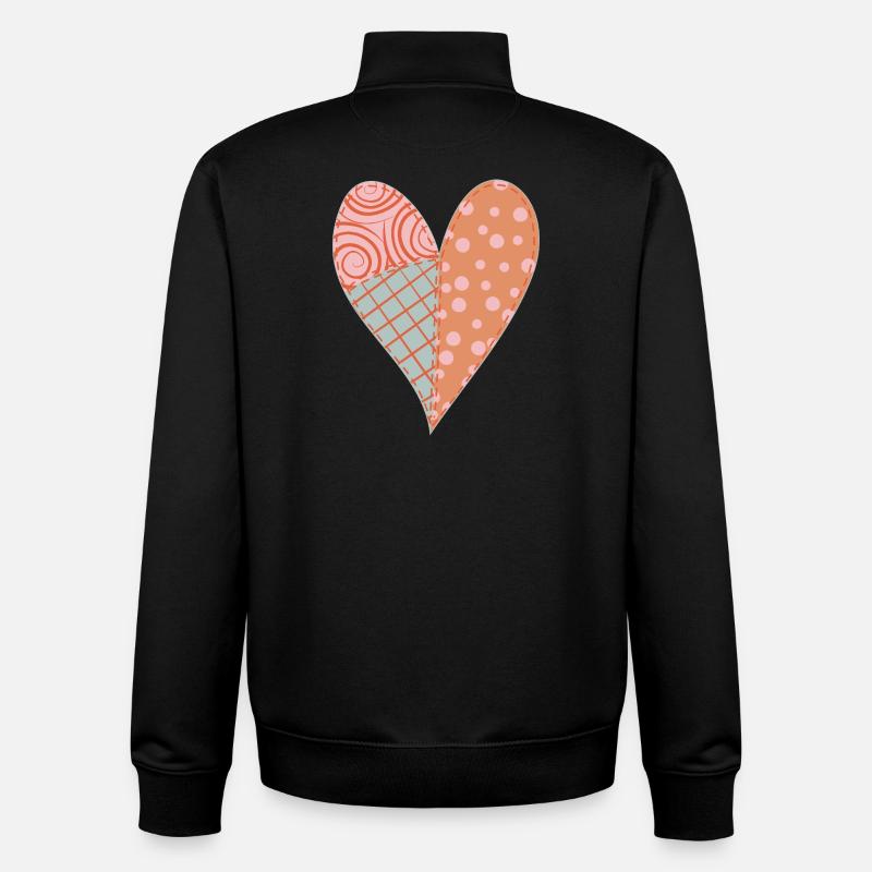 Patchwork Herz Nr. 4 - Unisex Organic Zip Sweatshirt von Stanley/Stella - Schwarz