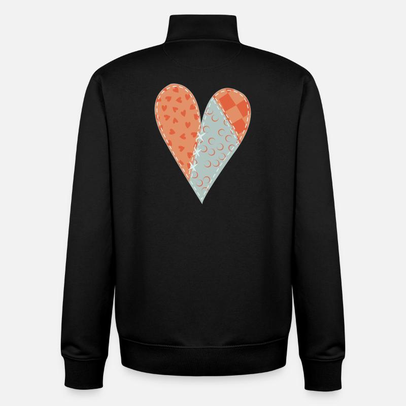 Patchwork Herz Nr. 12 - Unisex Organic Zip Sweatshirt von Stanley/Stella - Schwarz