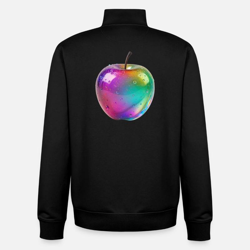 Regenbogen Apfel Ästhetik Design - Unisex Organic Zip Sweatshirt von Stanley/Stella - Schwarz