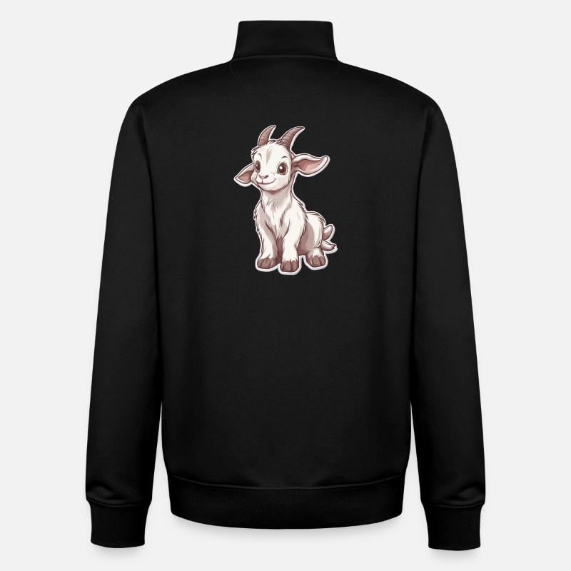 Chèvre - Sweat zippé unisexe en coton bio Stanley/Stella - noir