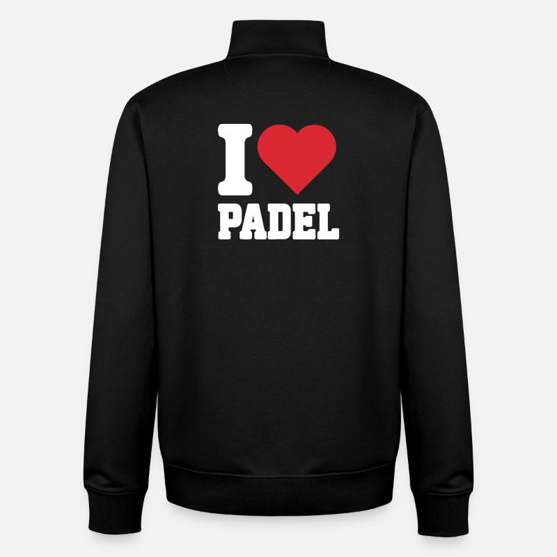 Ich liebe Padel - Unisex Organic Zip Sweatshirt von Stanley/Stella - Schwarz