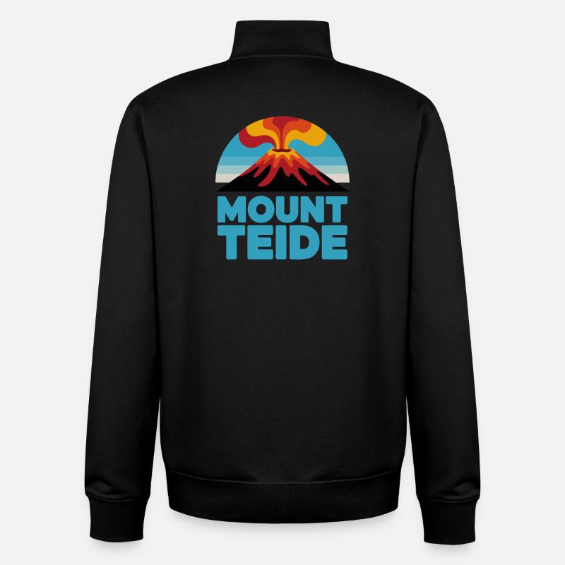 Mont Teide Cyclisme Volcano Art - Sweat zippé unisexe en coton bio Stanley/Stella - noir