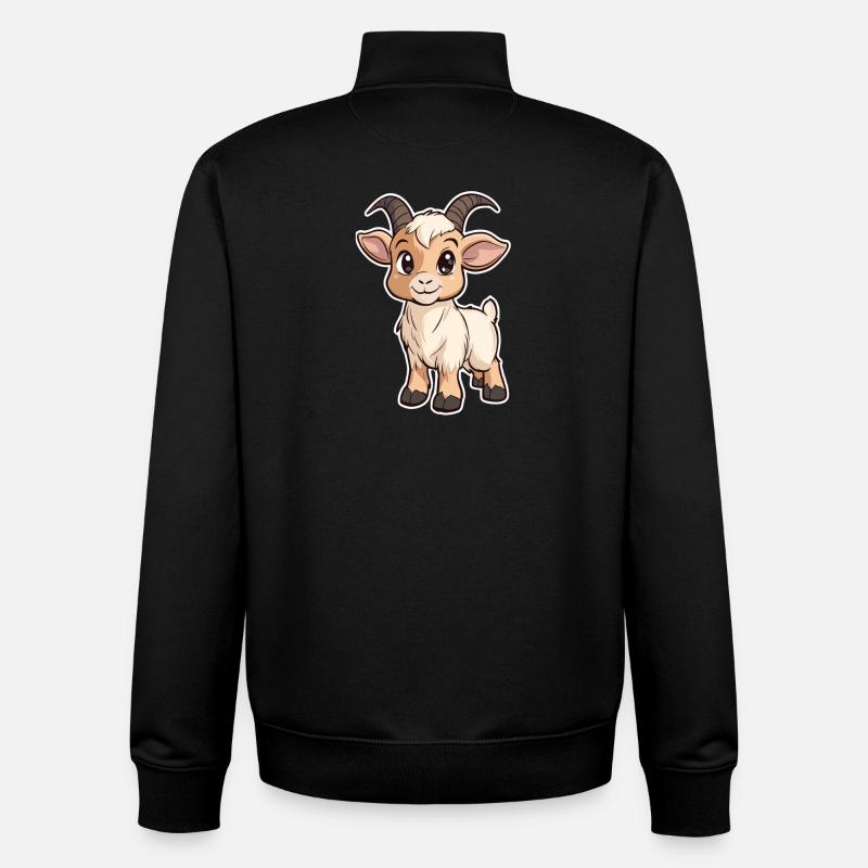 Chèvre - Sweat zippé unisexe en coton bio Stanley/Stella - noir