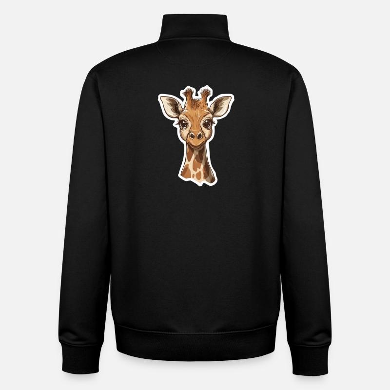 Girafe - Sweat zippé unisexe en coton bio Stanley/Stella - noir